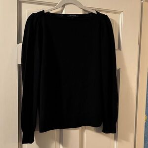 Ann Taylor Black Merino Wool Sweater with boat neck collar. Never worn.